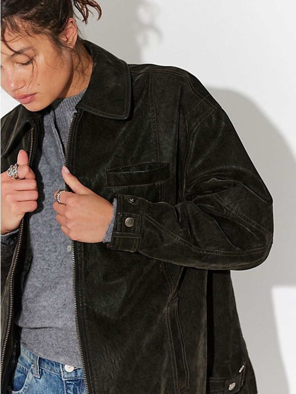 We The Free Sloane Vegan Suede Jacket (S) Spice Chocolate